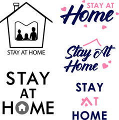 Stay At Home Vector Design Illustration