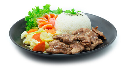 Stir Fried Pork BBQ Sauce with Sesame oil Sprinkle Sesame
