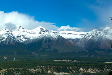 Snow peak and Mount Norquay, Banff National Park, Canada