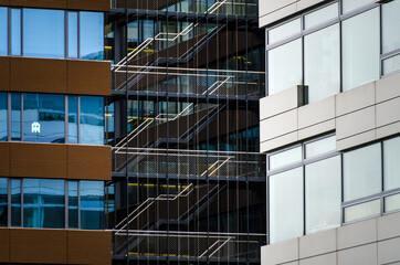 Prague, The Czech Republic - Modern PAC-MAN in modern buildings in Prague