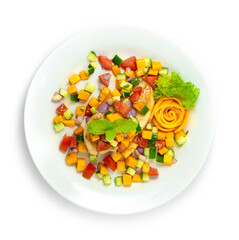 Grilled Chicken with Mango Salsa Sauce Salad Paleo Healthy