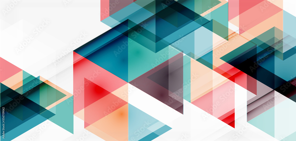 Wall mural geometric abstract background, mosaic triangle and hexagon shapes. trendy abstract layout template f