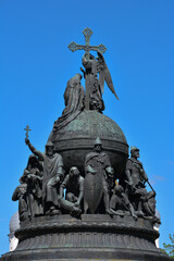 Fototapeta na wymiar Veliky Novgorod. Russia. A fragment of the monument to the Millennium of Russia