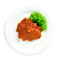 Chicken Rendang Dry Curry (Ayam) Authentic Traditional Indonesia, Malaysia Food Style