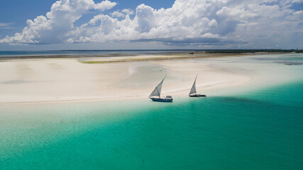 Sandbank at Pemba Island, Tanzania. A paradise on Earth.
