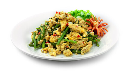 Stir Fried Chinese Swamp Morning Groly with Egg Thaicuisine Fusion Healthy Cleanfood and Dietfood