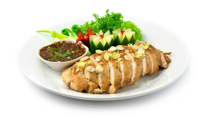 Grilled Chicken with Spicy Sauce Northeast style Thai Food Fusion Healthy  Cleanfood and Dietfood