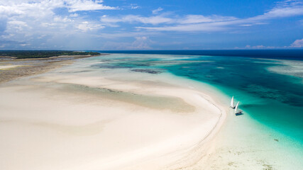 Sandbank at Pemba Island, Tanzania. A paradise on Earth.