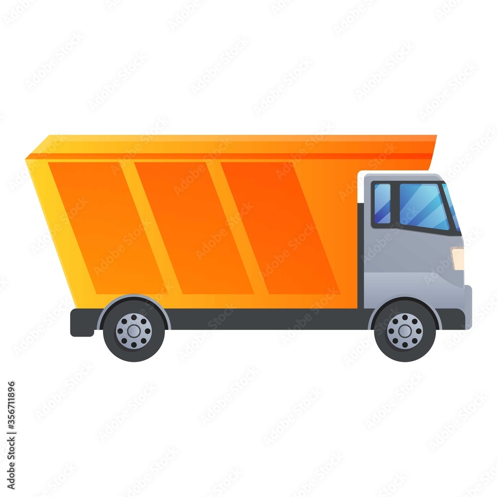 Poster tipper hopper icon. cartoon of tipper hopper vector icon for web design isolated on white background