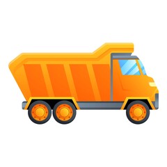 Unloading tipper icon. Cartoon of unloading tipper vector icon for web design isolated on white background