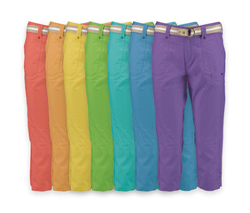 Collection Rainbow capri spring summer. Image on a white background.