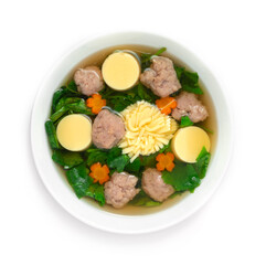 Ivy Gourd Soup with Egg Tofu and Minced Pork Healthy Food Asian fusion Style