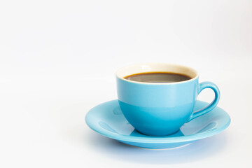 Blue coffee cup On a white background