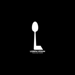 Spoon concept L letter logo design