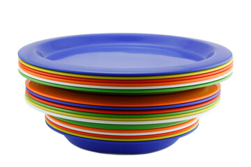 Colorful plates stacked