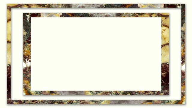Bright Yellow And Brown Marble Frame Design On A White Background Template - close up