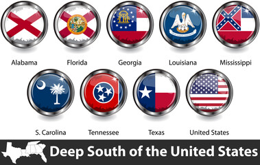 Flags of Deep South, US