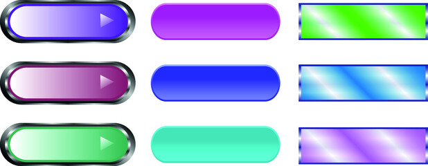 Color button for a site, vector set, eps 10