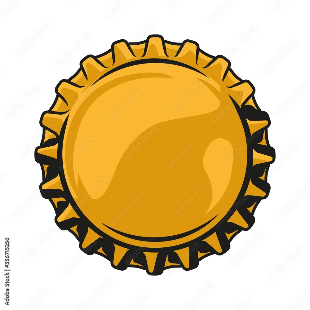 Wall mural Colorful beer cap top view