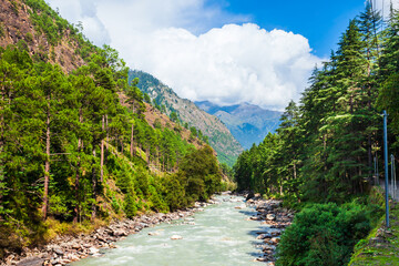 Fototapeta na wymiar Himalaya mountains landscape, Parvati valley