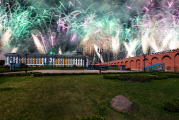 Fireworks over the Moscow Kremlin during Victory Day (WWII), Russia