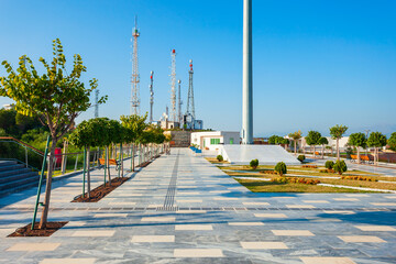 Naklejka premium Turkish Flag Monument viewpoint, Manavgat