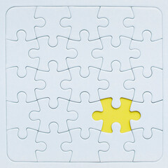 Puzzle mock up with yellow piece.
