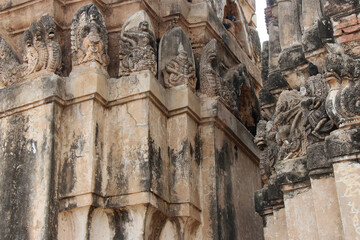 ruined buddhist temple (Wat Si Sawai) in sukhothai in thailand 
