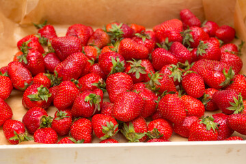 fresh strawberries in a basket