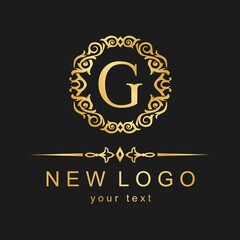 Vector logo with vintage pattern.