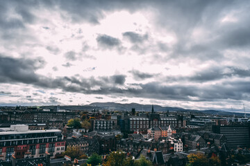 Fototapeta premium Scotland - Edinburgh. - 11/13/2018:Edinburgh Castle view at the evening