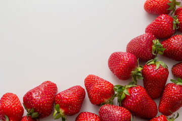strawberries on a white background