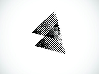 Speed Lines in triangle Form . Vector Illustration .Technology  Logo . Design element . Abstract Geometric shape .