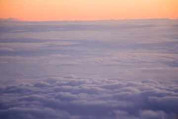 Above the clouds,landscape of clouds, clouds at the sunset.