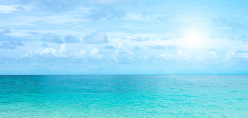 Panorama view of Transparent blue sea