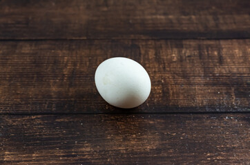 egg on wooden table