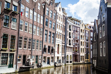 Fototapeta na wymiar Traditional old buildings in Amsterdam, the Netherlands