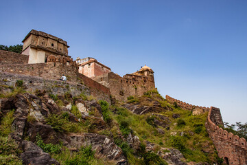 Fototapeta premium Kumbhalgarh fort is a Mewar fortress built on Aravalli Hills in 15th century by King Rana Kumbha at Rajsamand district ,near Udaipur. It is a World Heritage Site included in Hill Forts of Rajasthan.