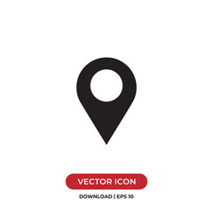 Location icon vector. Simple filled location sign