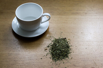 green tea in a white cup