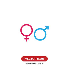 Male and Female symbols icon vector. Gender sign