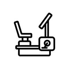 exercise bike athlete device icon vector. exercise bike athlete device sign. isolated contour symbol illustration