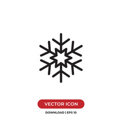 Snowflake icon vector. Snow sign