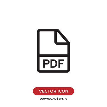 PDF icon vector. PDF document sign