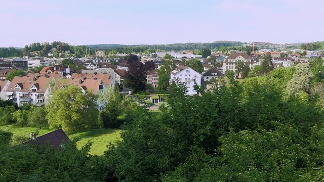 USTER, SWITZERLAND - MAY 7, 2020: With over 35,000 inhabitants, Uster is the third largest city in the canton of Zurich