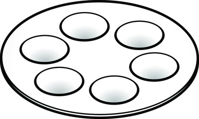 A white Passover seder plate.