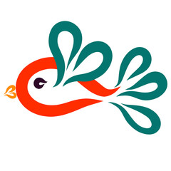 Obraz premium a flying bird of graceful colored drops