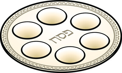 A cream / pale yellow Passover seder plate.