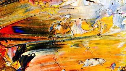 Colorful abstract background wallpaper. Modern motif visual art.  Mixtures of oil paint. Trendy...
