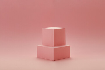 Minimalistic background made of paper components in a moody color and free space for an advertising product